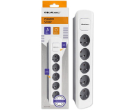 QOLTEC Listwa zasilająca - 5 gniazd, 1.8m, biało-szara 50296 - 1122529 - zdjęcie 2